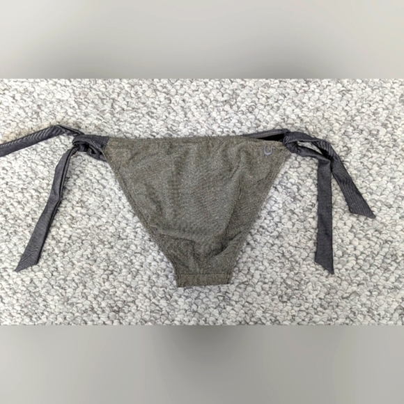 True Religion Women's Gray & Metallic Bikini Bottom w/ Gold Accents - Picture 7 of 16